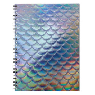 Blue Green Mermaid Fish Scales Holographic Trendy Notizblock