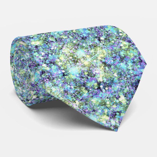 Blue Green Mermaid Glitzer Krawatte (Gerollt)
