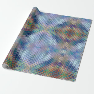 Blue Green Mermaid Scales Holographic Decoupage Geschenkpapier
