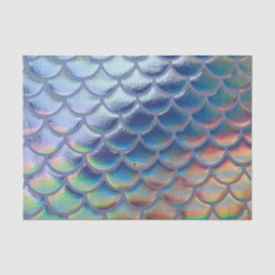 Blue Green Mermaid Scales Holographic Decoupage Seidenpapier