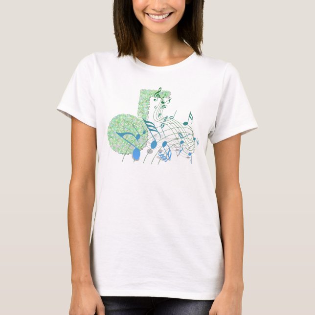 Blue & Green Musiknotens Bella Flowy Circle Top (Vorderseite)