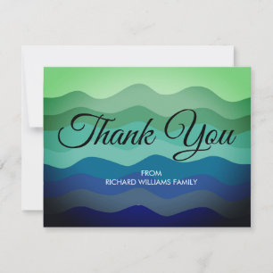 Blue Green Nature Wave Water Vielen Dank Dankeskarte
