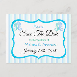 Blue Green Oceanic Beachy Save the Date Postcard Ankündigungspostkarte