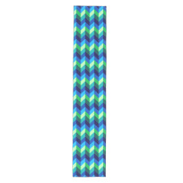 Blue Green Ombre Chevrons Medium Table Runner Mittelgroßer Tischläufer