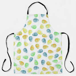 BLUE GREEN ORANGE YELLOW WATERCOLOR EGGS SCHÜRZE