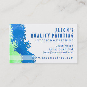Blue & Green Painter Business Card Visitenkarte
