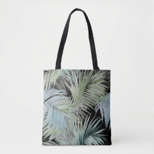 Blue Green Palm Blätter Tote Tasche