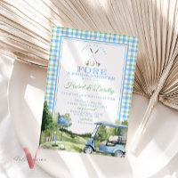 Blue Green PAR T-SHIRT Golf Bridal Dusche Einladun