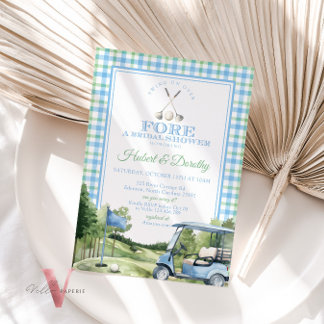 Blue Green PAR T-SHIRT Golf Bridal Dusche Einladun Einladung