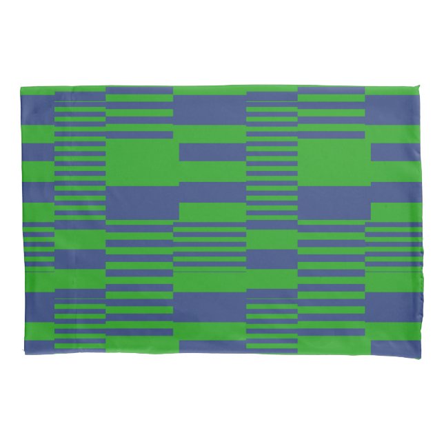 Blue Green Patchwork Stripes Design  Kissenbezug (Vorderseite)