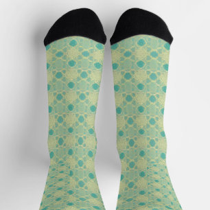 Blue Green Pattern Crew Socks Socken