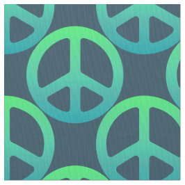Blue Green Peace Sign Stoff
