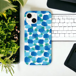 Blue Green Pebbles Art I Phone Case
