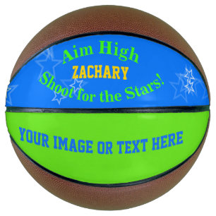 Blue Green Personalisiert Name Stars Basketball