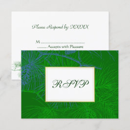 Blue Green Pine Custom RSVP Cards Karte