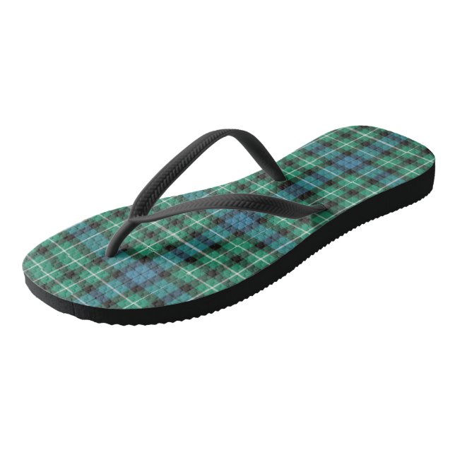 Blue Green Plaid von Janz Flip Flops (Schrägansicht)