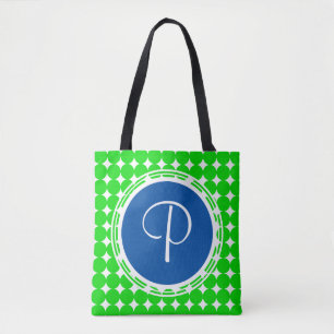 Blue & Green Polka Dot Monogram