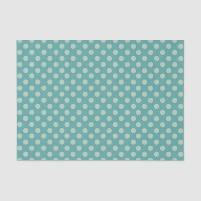 Blue Green Polka Dot Pattern Seidenpapier (Vorderseite)