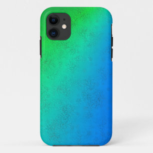 Blue Green Rainbow in Elephant Skin Leather Optik Case-Mate iPhone Hülle