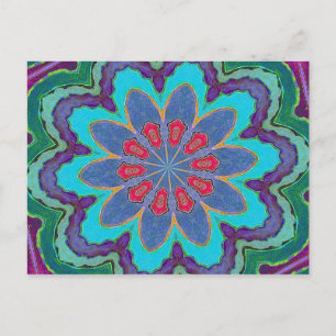 Blue Green Red Lila Mandala Postcard Postkarte