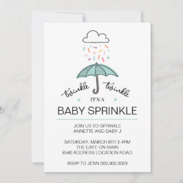 Blue Green Regenschirm Tinkle Baby Sprinkle Downlo Einladung