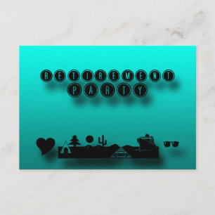 Blue Green Retirement Party Custom Invasion Einladung