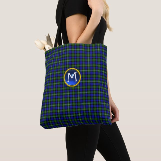 BLUE GREEN SCOTTISH CAMPBELL TARTAN GEM MONOGRAM (Von Nahem)