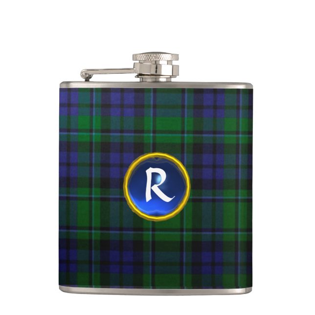 BLUE GREEN SCOTTISH TARTAN SAPPHIRGEM MONOGRAM FLACHMANN (Vorderseite)