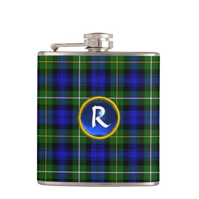BLUE GREEN SCOTTISH TARTAN SAPPHIRGEM MONOGRAM FLACHMANN (Vorderseite)