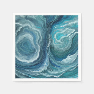 Blue Green Serenity Abstrakt Serviette