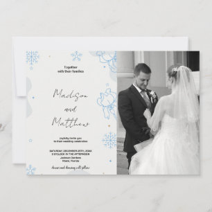Blue Green Snows Hochzeitseinladungen mit Foto Einladung