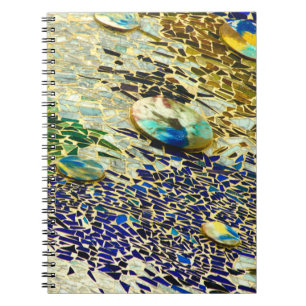Blue Green Spanish Mosaic Spiral Foto Notebook Notizblock