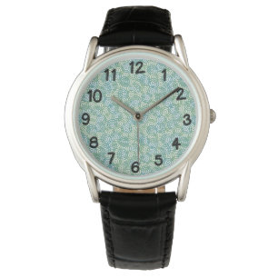 Blue Green Spirals Armbanduhr