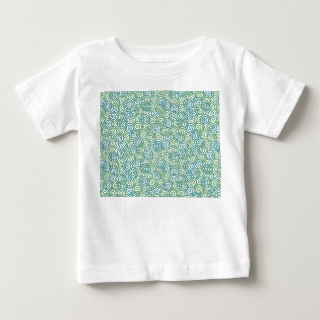 Blue Green Spirals Baby T-shirt (Vorderseite)