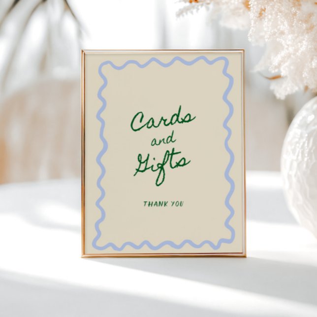 Blue Green Squiggle Frame Cards & Geschenke Poster (Von Creator hochgeladen)
