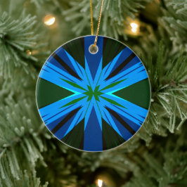 Blue Green Star Sternexplosion Winter Festival Wei Keramik Ornament