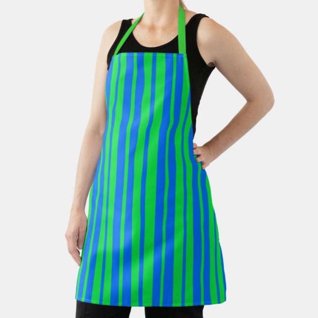 Blue Green Stylish Stripes Pattern Design  Schürze (Von Creator hochgeladen)