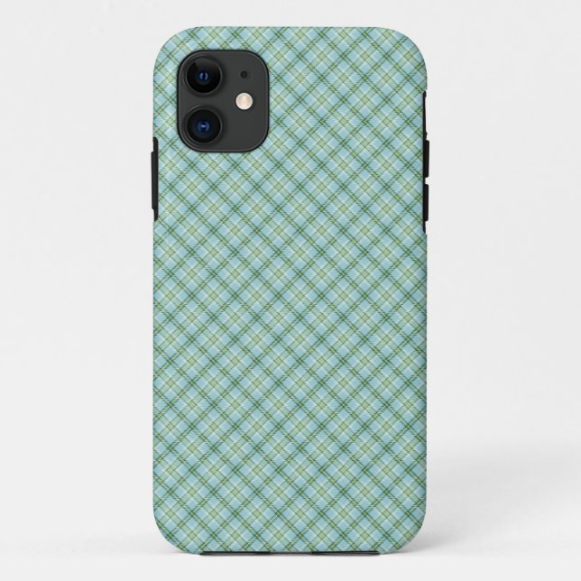 Blue Green Tartan Case-Mate iPhone Hülle (Rückseite)
