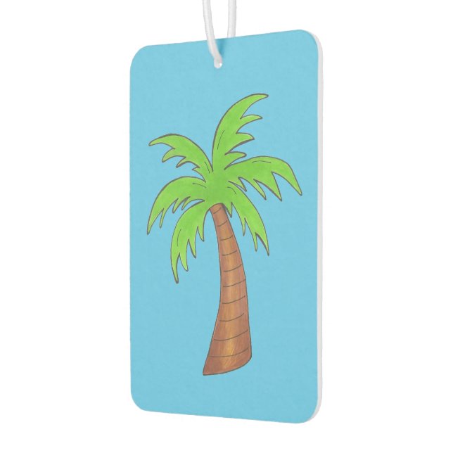 Blue Green Tropical Island Beach Palm Tree Autolufterfrischer (Links)