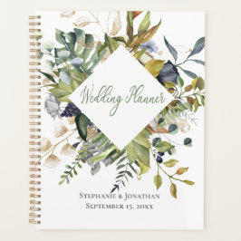 Blue & Green Tropical Wedding Planner Notebook Planer