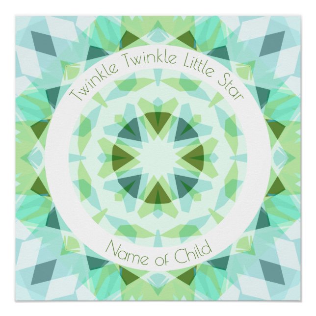 Blue Green Twinkle Little Star Baby Kinderzimmer Poster (Vorderseite)