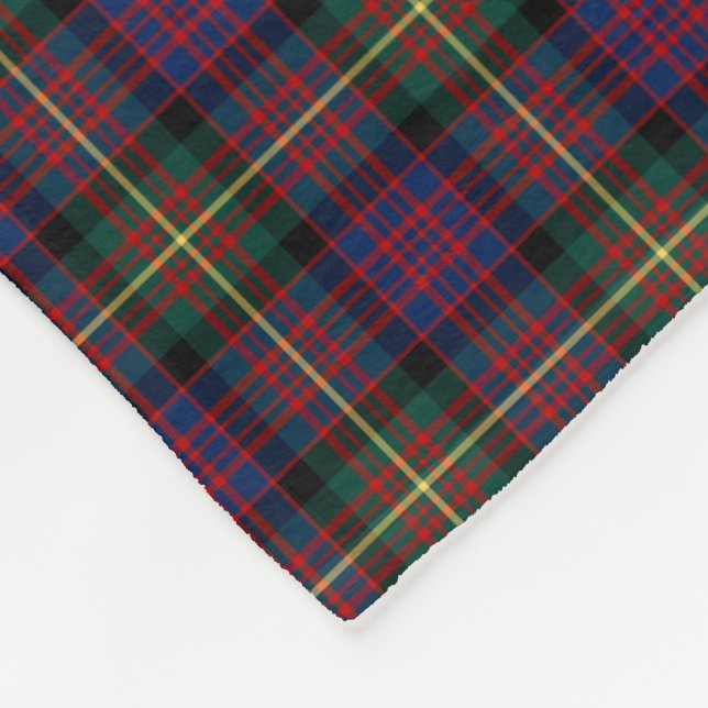 Blue, Green und Black Carnegie Clan Tartan Fleecedecke (Ecke)