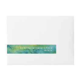 Blue Green und Gold Spritzer Custom Wrap Label