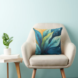 Blue Green Verlasst Sun und Stars Kissen