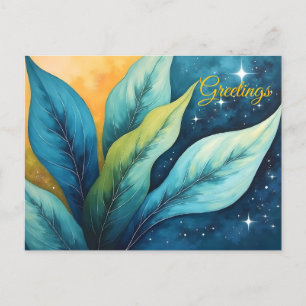 Blue Green Verlasst Sun und Stars Postkarte