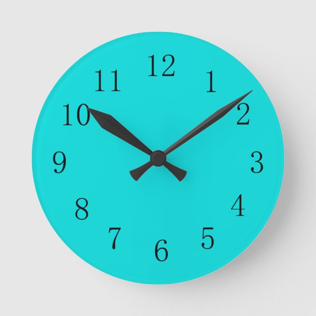 Blue Green Wall Clock Runde Wanduhr (Vorderseite)