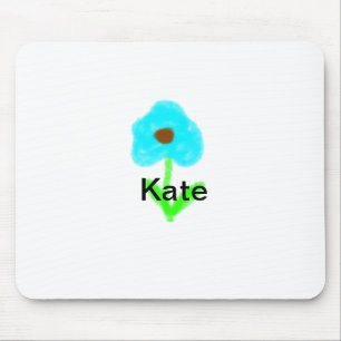 Blue green watercolor add your name text custom t mousepad