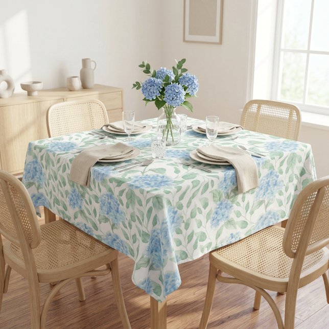 Blue Green Watercolor Wildflower Tischdecke (Blue Green Watercolor Wildflower Table Cloth)