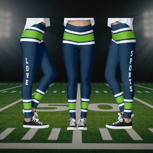 Blue Green White Team Jersey Liebe Sports Leggings