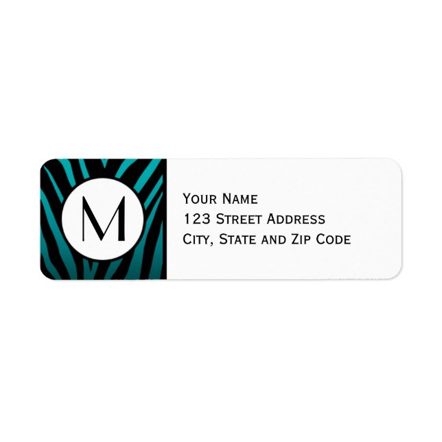 Blue Green Zebra Strip Rücksendeadresse (Vorne)